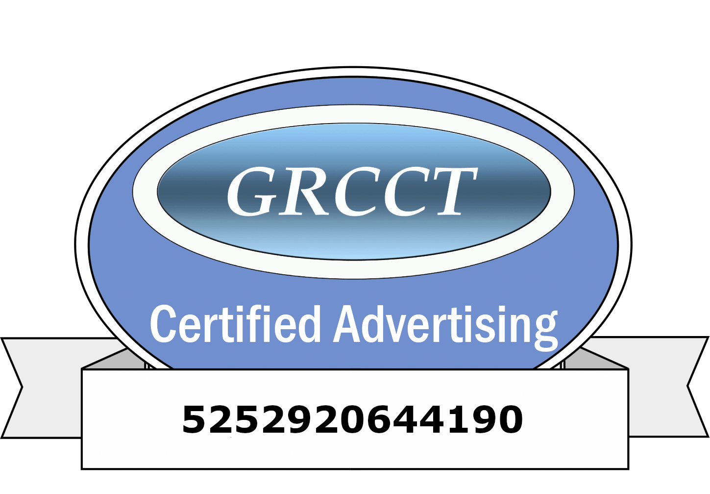 Certification logo with long number